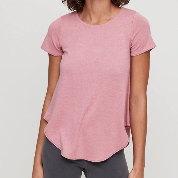 Aritzia Wilfred Free High\Low T-Shirt Light Pink - Picture 2 of 8